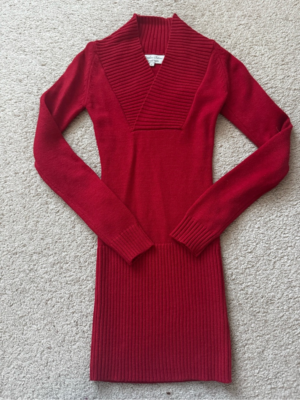Frankies Bikinis red sweater knit dress size XS